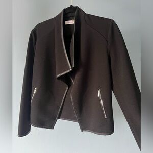Calvin Klein black jacket with leather trim